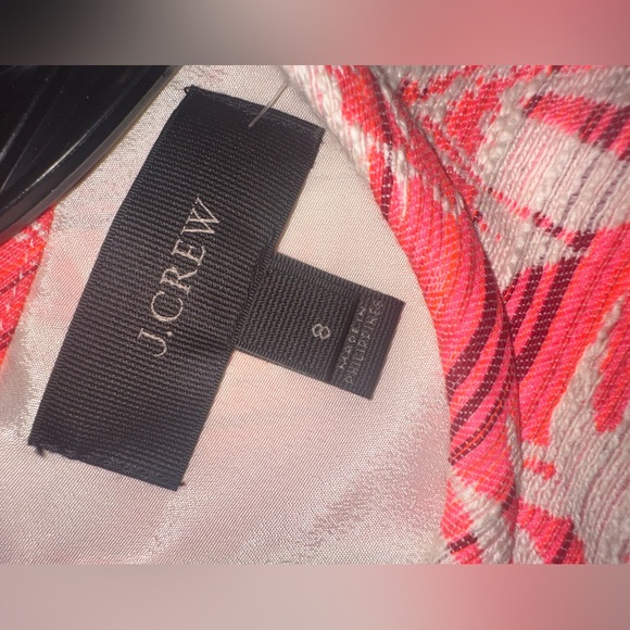 J Crew Size 8 Pink & Cream Tropical Print Open Back Dress - Picture 5 of 10